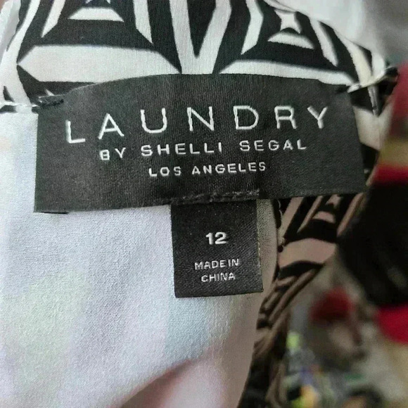 Laundry By Shelli Segal Dress Pleated A-Line  Geometric Colorful Sleeveless #130 - Picture 3 of 6